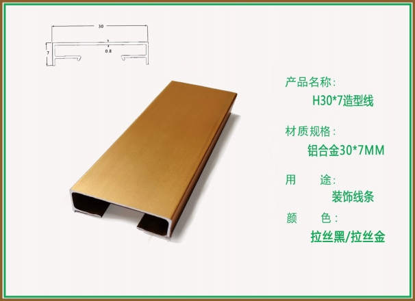 柏思特拉丝黑/拉丝金U型H30-7造型线条